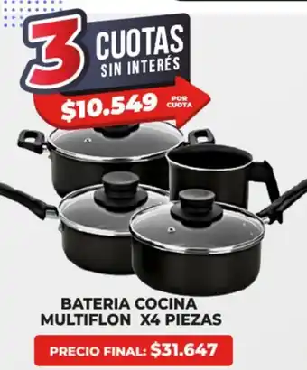 Supermayorista Vital Multiflon bateria cocina 4 piezas oferta