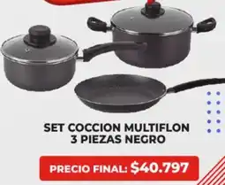 Supermayorista Vital Multiflon set coccion 3 piezas negro oferta