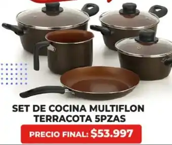 Supermayorista Vital Multiflon set de cocina terracota 5pzas oferta