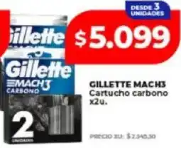 Supermayorista Vital Gillette mach3 cartucho carbono oferta
