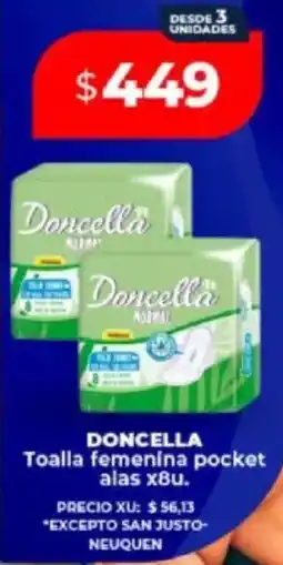 Supermayorista Vital Doncella toalla femenina pocket alas oferta