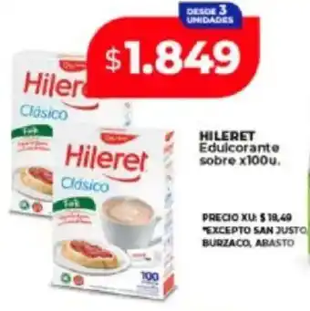 Supermayorista Vital Hileret edulcorante sobre oferta