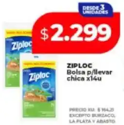 Supermayorista Vital Ziploc bolsa p/llevar chica oferta