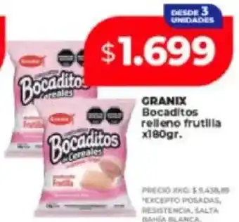 Supermayorista Vital Granix bocaditos relleno frutilla oferta