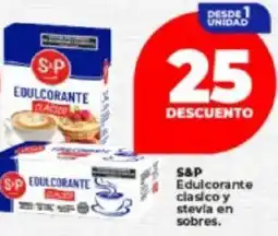 Supermayorista Vital S&p edulcorante clasico y stevia en sobres oferta