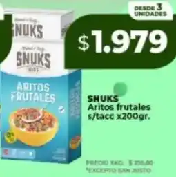 Supermayorista Vital Snuks aritos frutales s/tacc oferta