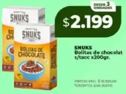 Supermayorista Vital Snuks bolitas de chocolat s/tacc oferta