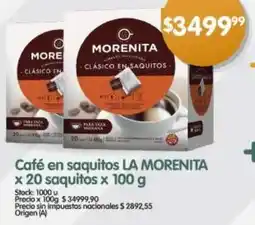 Supermercados Buenos Días La morenita café en saquitos oferta