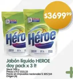 Supermercados Buenos Días Heroé jabón líquido doy pack oferta