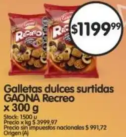Supermercados Buenos Días Gaona galletas dulces surtidas recreo oferta