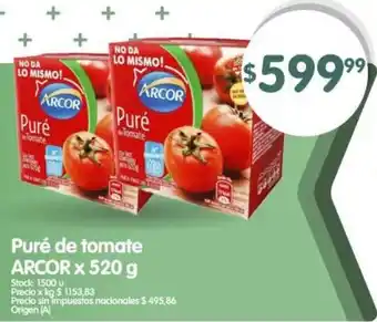 Supermercados Buenos Días Arcor puré de tomate oferta
