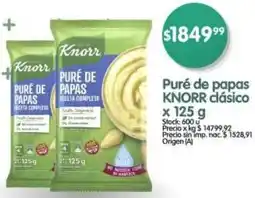 Supermercados Buenos Días Knorr puré de papas clásico oferta