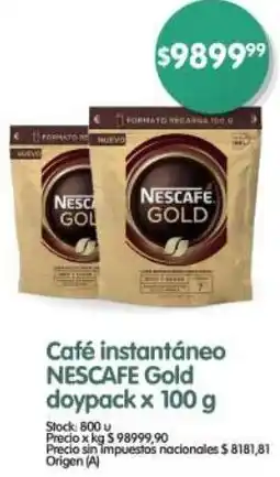 Supermercados Buenos Días Nescafé café instantáneo gold doypack oferta