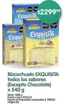 Supermercados Buenos Días Exquisita bizcochuelo todos los sabores oferta