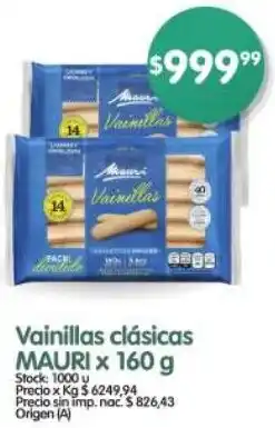 Supermercados Buenos Días Mauri vainillas clásicas oferta