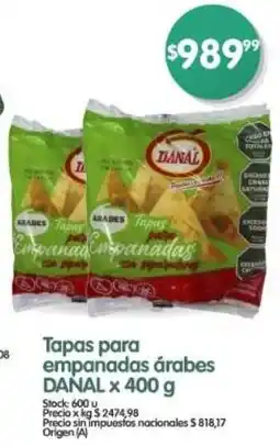 Supermercados Buenos Días Danal tapas para empanadas árabes oferta