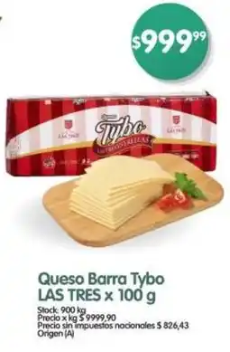 Supermercados Buenos Días Las tres queso barra tybo oferta