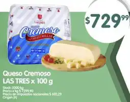 Supermercados Buenos Días Las tres queso cremoso oferta