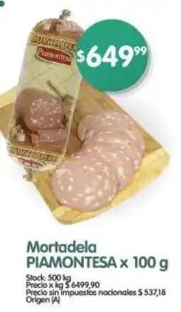 Supermercados Buenos Días Piamontesa mortadela oferta