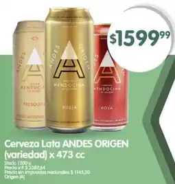 Supermercados Buenos Días Andes origen cerveza lata oferta