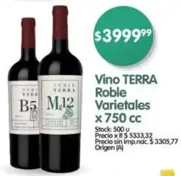 Supermercados Buenos Días Terra vino roble varietales oferta