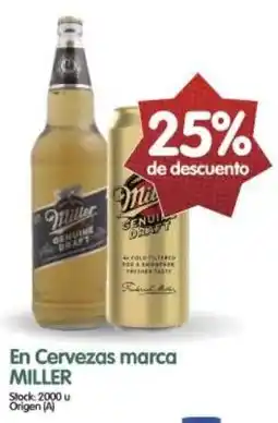Supermercados Buenos Días Miller en cervezas marca oferta