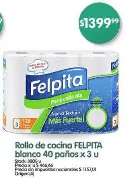 Supermercados Buenos Días Felpita rollo de cocina blanco oferta