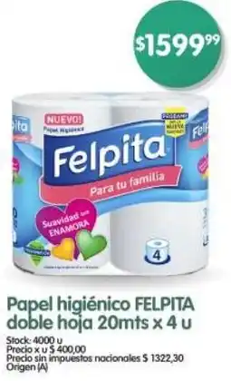 Supermercados Buenos Días Felpita papel higiénico doble oferta
