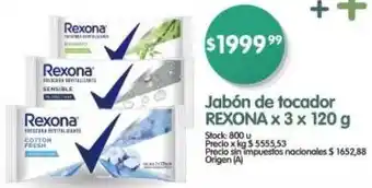 Supermercados Buenos Días Rexona jabón de tocador oferta