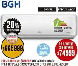 Coto Bgh aire acondicionado split frio/calor oferta