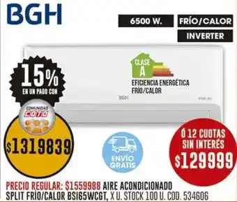 Coto BGH Aire acondicionado split frio/calor oferta