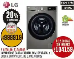 Coto Lg lavarropas carga frontal oferta