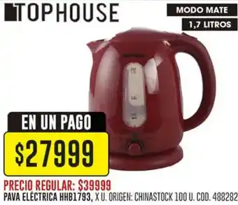 Coto Tophouse pava eléctrica oferta