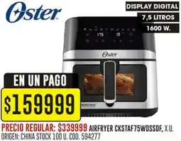 Coto Oster airfryer CKSTAF75WDSSDF oferta