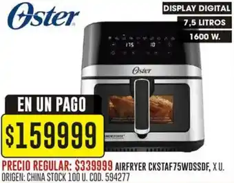 Coto Oster airfryer CKSTAF75WDSSDF oferta