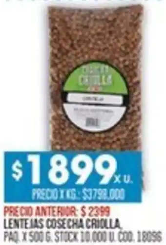 Coto Lentejas cosecha criolla oferta