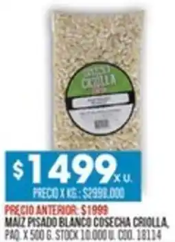 Coto Maiz pisado blanco cosecha criolla oferta
