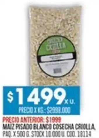 Coto Maiz pisado blanco cosecha criolla oferta