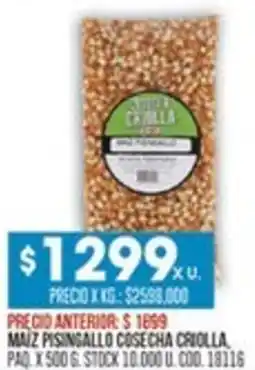 Coto Maiz pisingallo cosecha criolla oferta