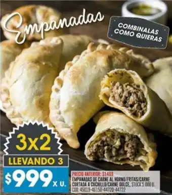 Coto Empanadas de carne al horn/fritas carne cortada a cuchillo/carne dulce oferta