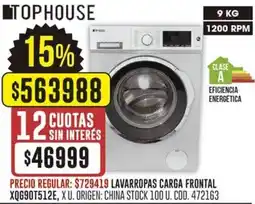 Coto Tophouse lavarropas carga frontal oferta