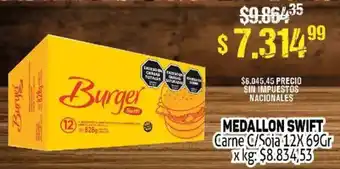 Makro Swift burger medallon oferta