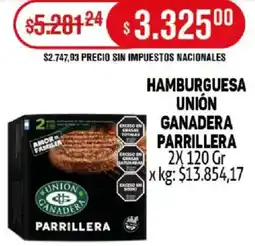 Makro Hamburguesa unión ganadera parrillera oferta