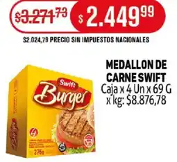Makro Swift burger medallon de carne oferta