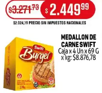 Makro Swift burger medallon de carne oferta