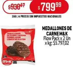 Makro M&K Medallones de carne oferta