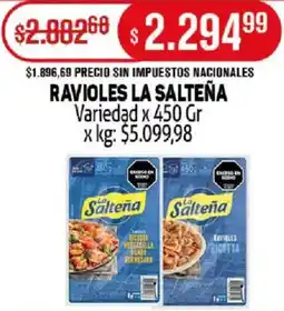 Makro La salteña ravioles variedad oferta