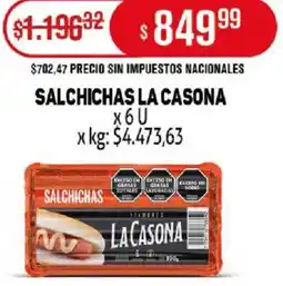 Makro La casona salchichas oferta