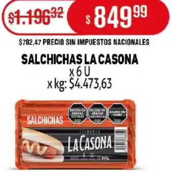 Makro La casona salchichas oferta