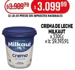 Makro Milkaut crema de leche oferta